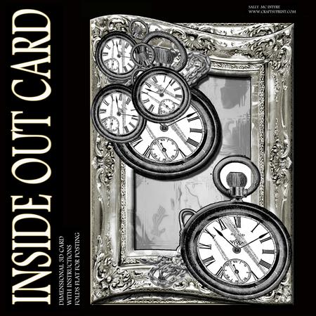 Inside Out Card Antique Fob Watch
