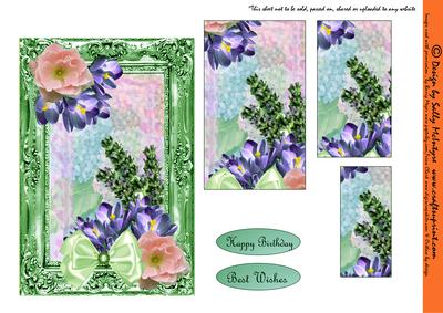 Lime Metallic Frame Pyramid Card Camilia and Lavender