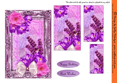 Hot Pink Metallic Frame Pyramid Card Camilia and Lavender