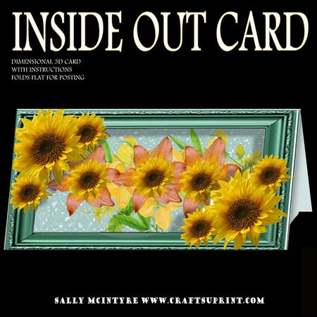 Inside Out Card Dl Sunflowers