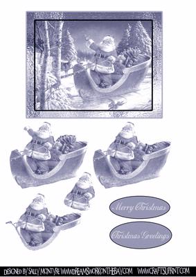 Santa in the Snow-blue