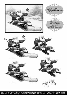 Rollon Santa in the Snow Black and White
