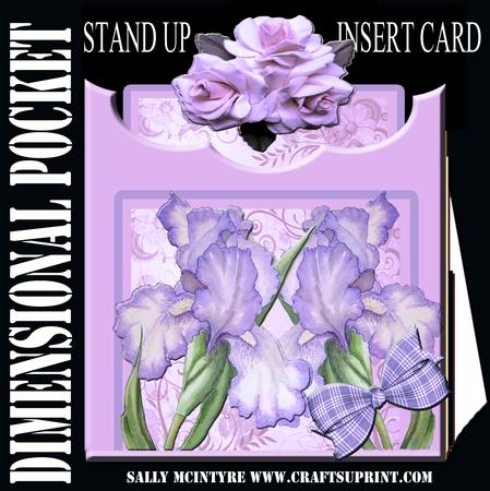 Dimensional Pocket Card Purple Iris for Any Lady