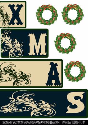 Xmas Book Card Heritage Blue and Cream
