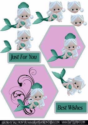Mermaids in Pink for a Little Girl