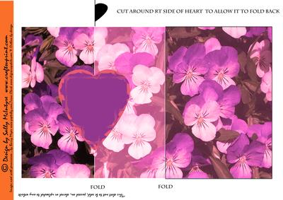 Pansy Fold Back Card in Pink