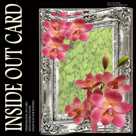 Inside Out Card Orchids and Fern