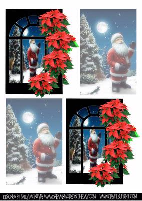 Santa in Snow in Window