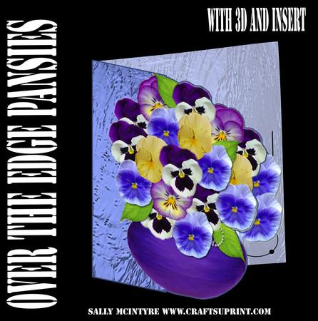 Over the Edge 3D Pansies in a Bowl