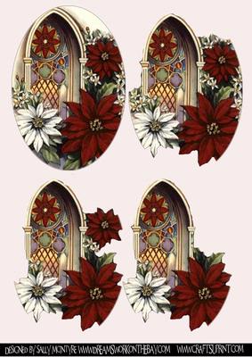 Poinsettia Step by Step Oval