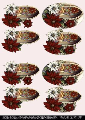 Poinsettia Step by Step Oval Miniature Series