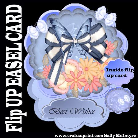 Flip Up Easel Card Butterflies and Flowers