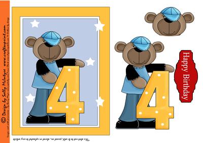 Fourth Birthday Bear 3D