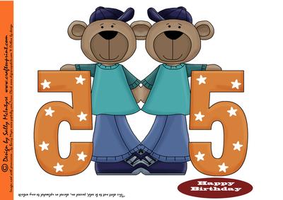 Fifth Birthday Shaped Card