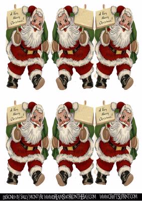 Tri Fold Santas Apply to Card and Concertina Fold 2up