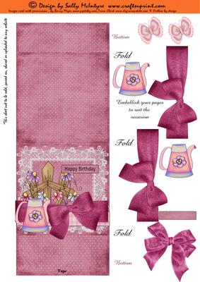 Stand Up Card 3D Butterflies and Pink