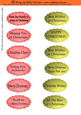 12 Christmas Greetings Panels