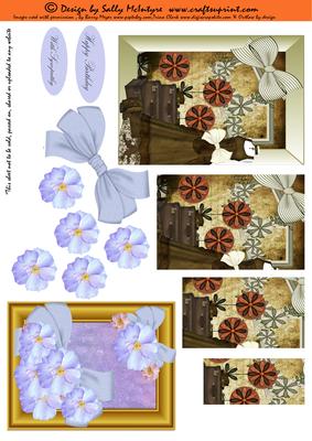 2 Card Sheet Vintage and Flowers for Numerous Occasions