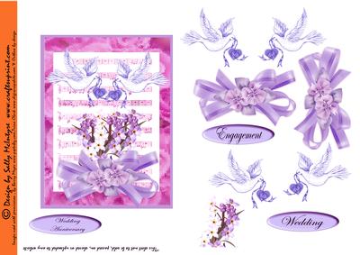 Wedding, Engagement, Anniversary, Flowers Doves and Bows Lil