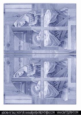 Nativity Window in Blue