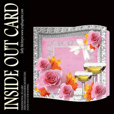 Inside Out Card Lace, Pink Roses,celebration