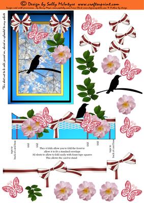 Totally 3D Card Blackbirds in Your Garden