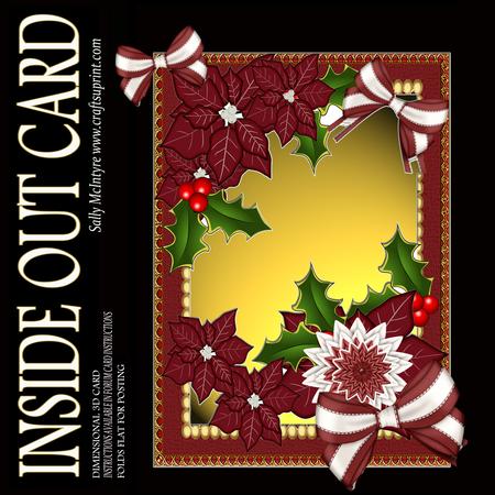 Inside Out Card Golden Glow Poinsettias and Bowswith Instruc