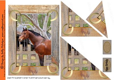 Corner Pyramid Horses in the Barn