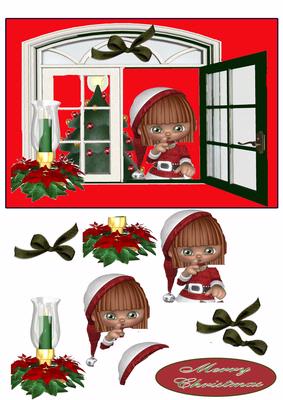 Looking Through My Window at Christmas in Red
