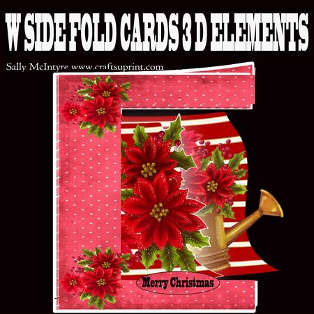 W Side Fold Card Poinsettia