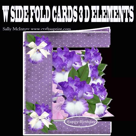 W Side Fold Iris Purple Fleck Easy Card