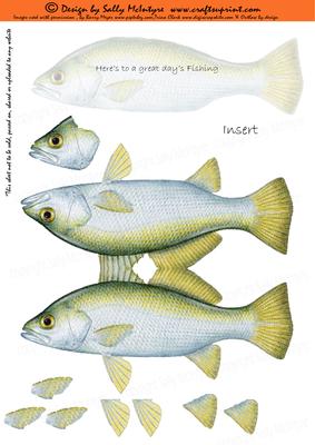 Heres to a Great Days Fishing Shaped Card