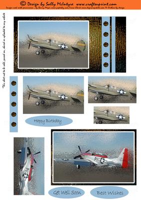 In the Air Planes 2 Card Sheet