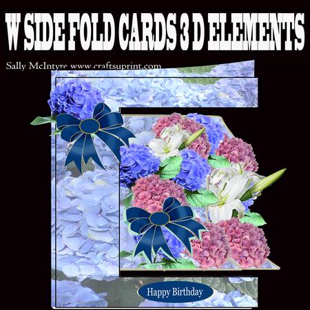 W Side Fold Hydranger Purple Easy Cards