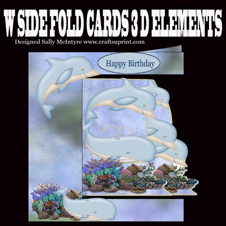 W Side Fold Dolphins and Whales in the Ocean