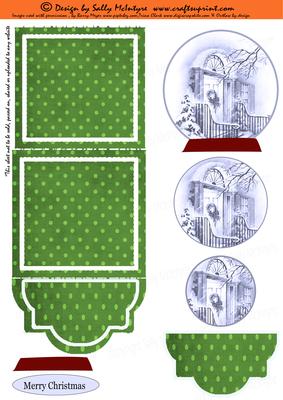 Easel Card Christmas Snow Globe Pyramid