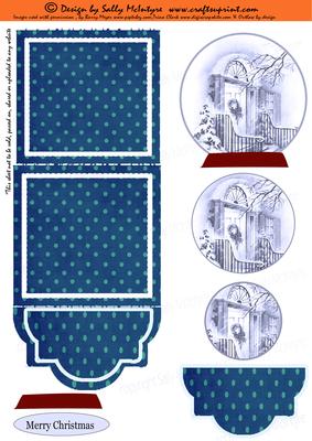 Easel Card Christmas Snow Globe Pyramid