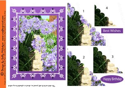 Agapanthas and Lace Scalloped Pyramid