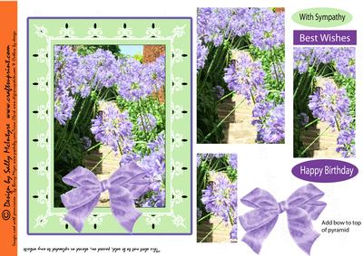 Agapanthas and Lace Pyramid with Lace and Bow