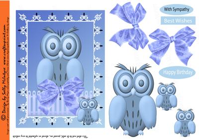 Owl on a Fence 3D Decoupage with Bow