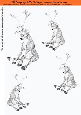 Rudolf Reindeer Digital Stamp