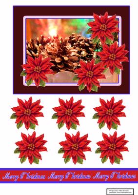 Pinecones with Poinsettias