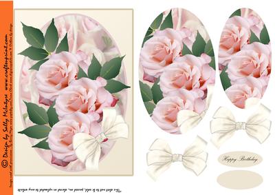 Beautiful Soft Pink Roses Quick Card