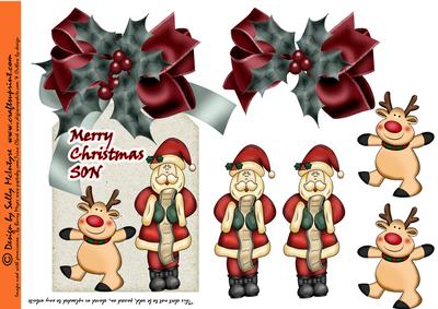 Merry Christmas Son, Santa and His Reindeer