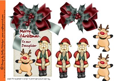 Merry Christmas to Our Daughter, Santa and His Reindeer