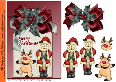 Merry Christmas, Santa and His Reindeer