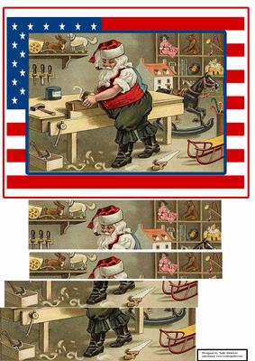 Patriotic Santa Top Bottom Stacker