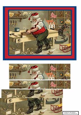 Santa in the Workshop Top Bottom Stacker