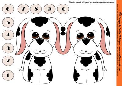 Dalmation Shaped Card with Numbers 0-9