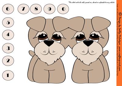 Schnauser Shaped Card with Numbers 0-9
